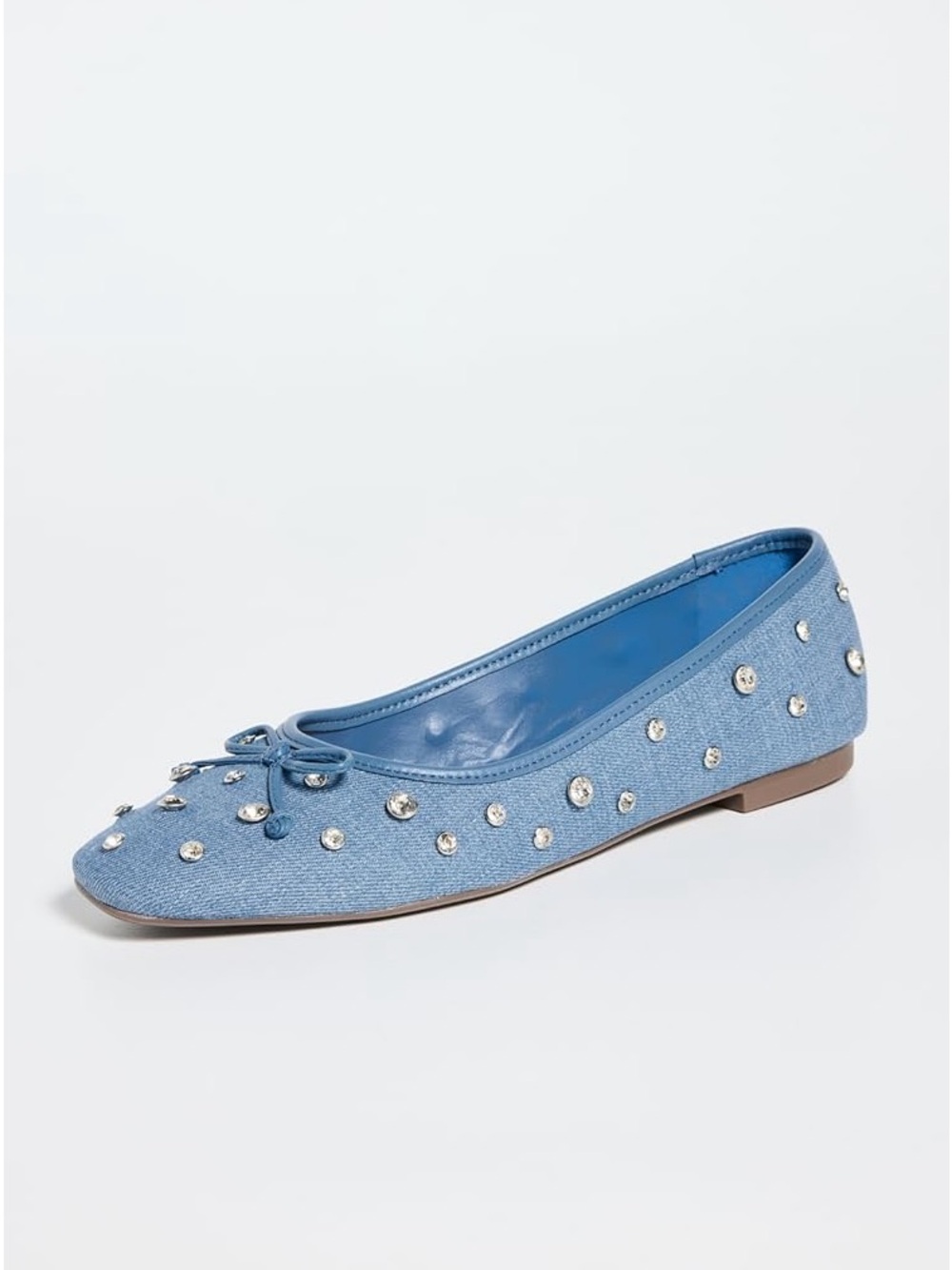 SCHUTZ Light Blue Jeweled Denim Ballet Flats